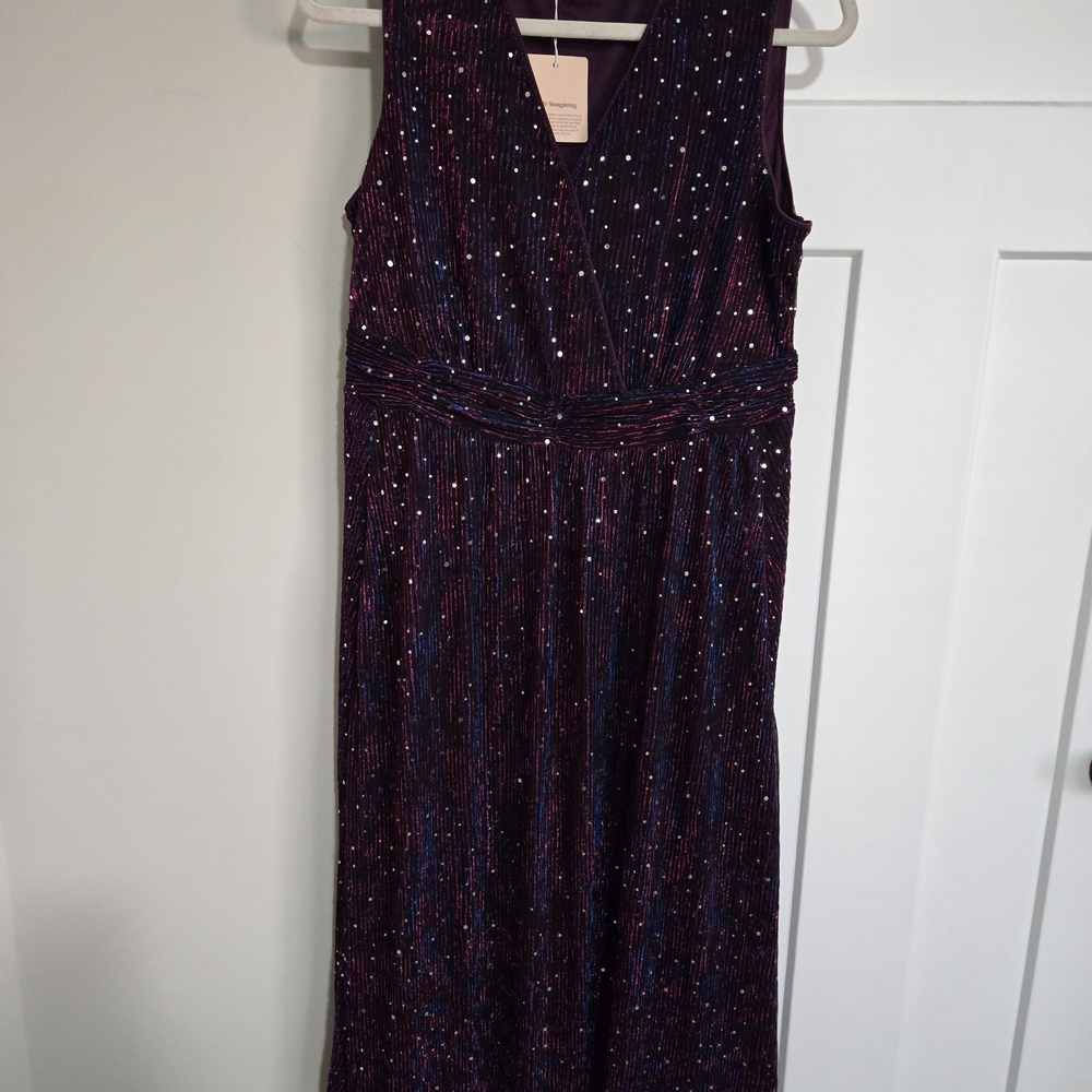 Purple Sleeveless Maxi Dress with Sparkle